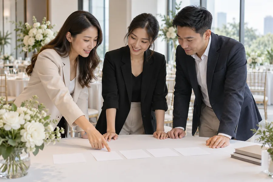 Event team planning the project workflow