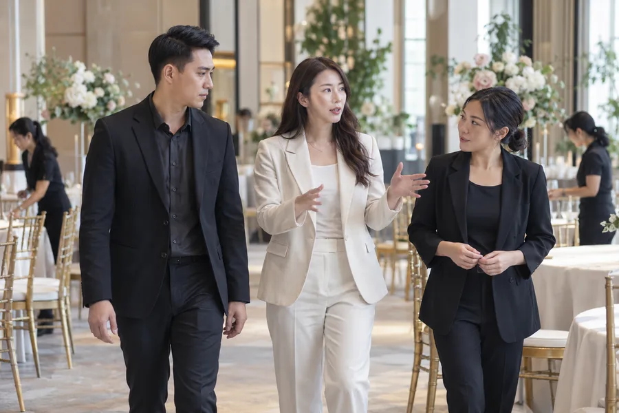 Event agency team coordinating a project