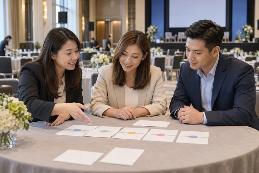 Project team coordinating a conference